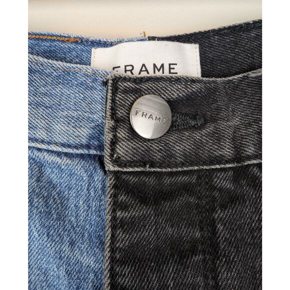 FRAME Le Sylvie Slender Straight Jeans Playtha Two Tone 28 - Picture 7 of 12